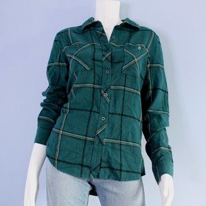 L.A. HEARTS • Teal Plaid Flannel Shirt